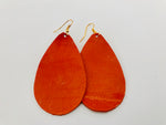 Tangerine Tryst Leather Earrings