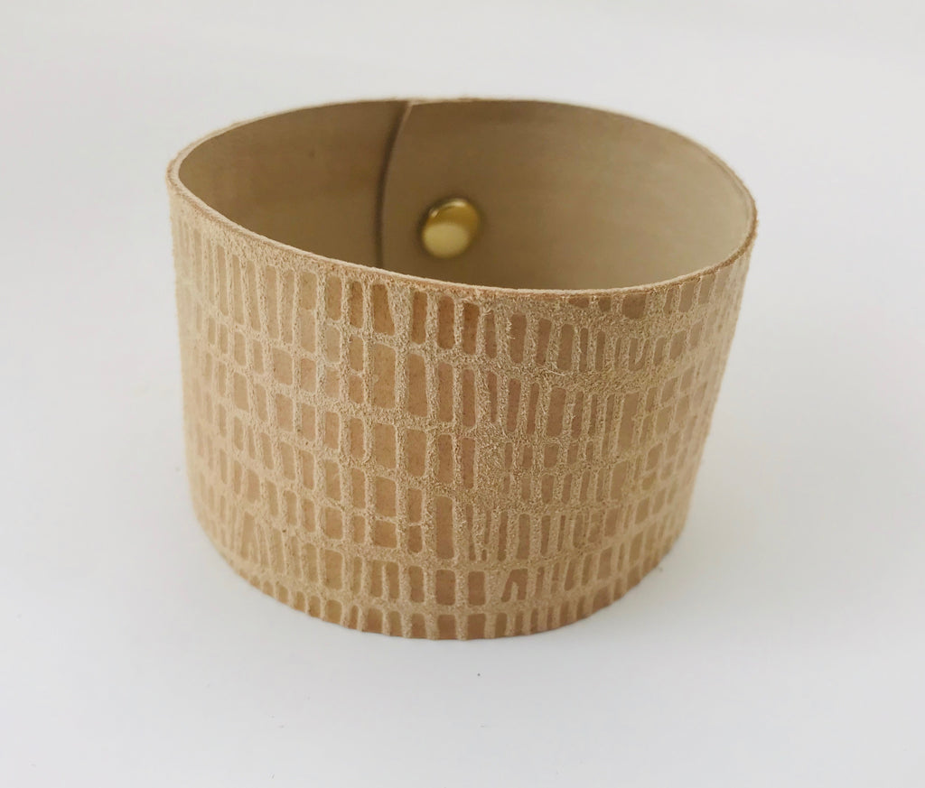 Summer Honeycomb Leather Cuff