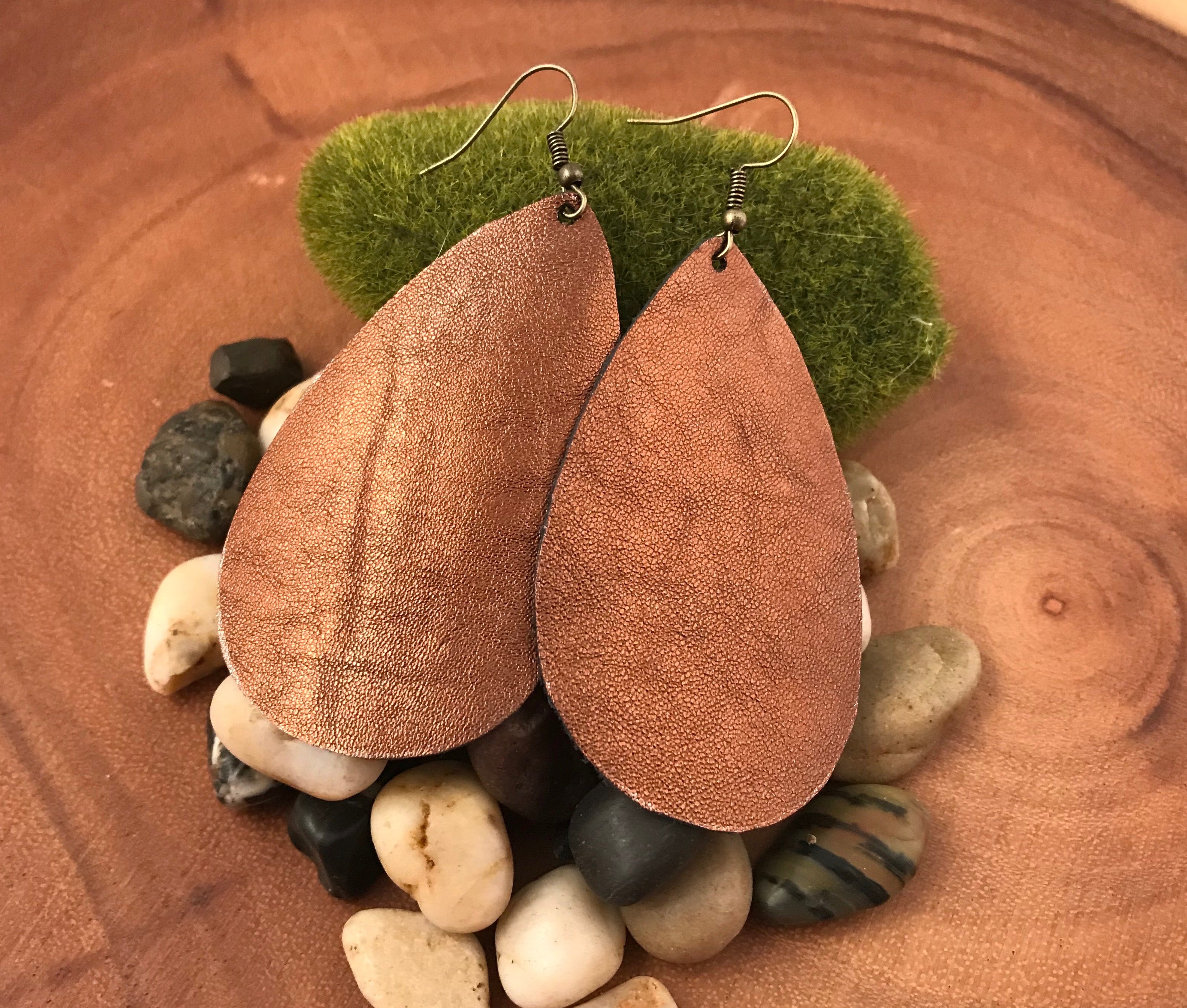 Opus Bronze Leather Earrings