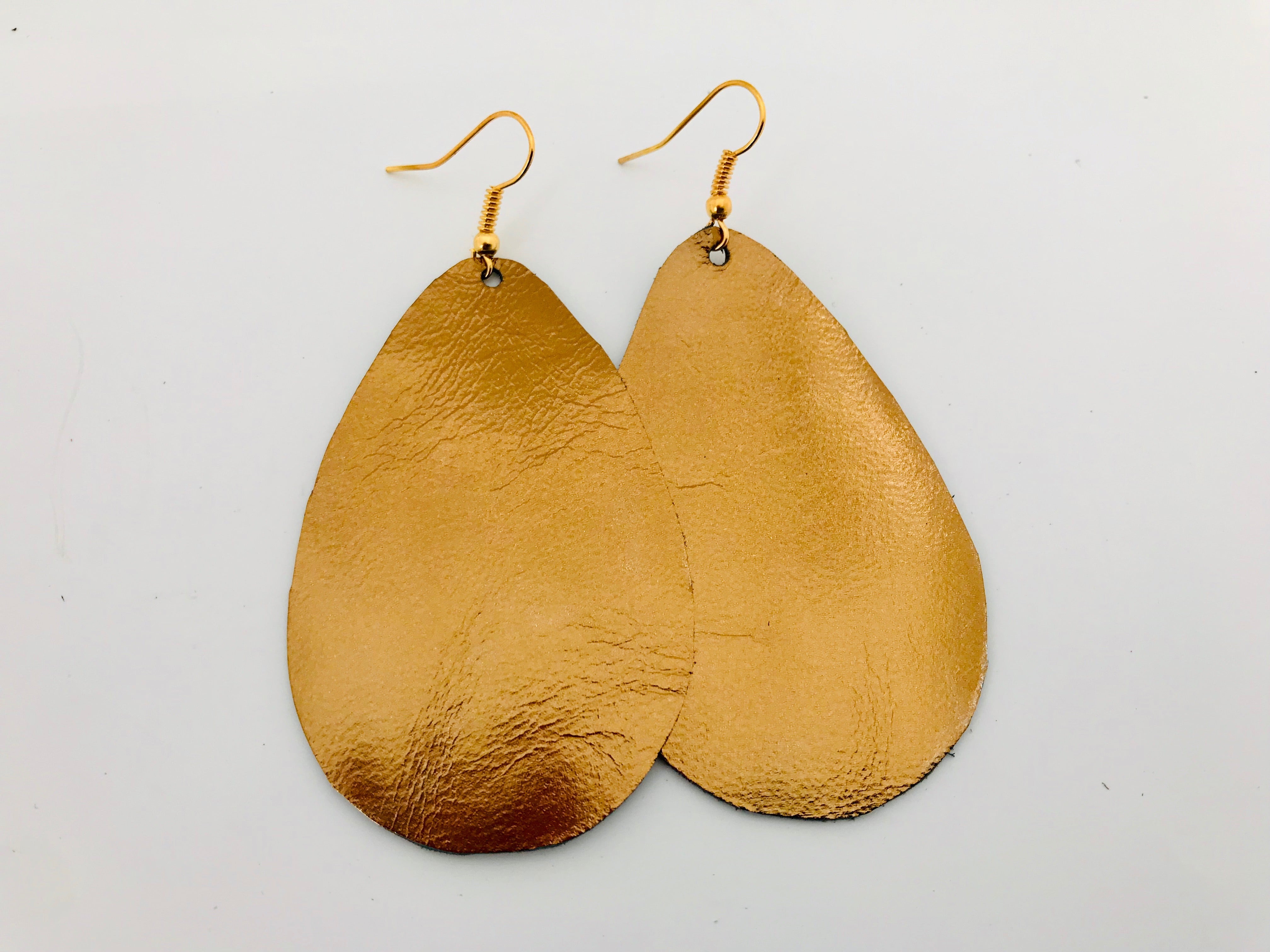 Gilded Dawn Leather Earrings